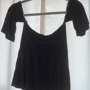 Black off the shoulder flowy top